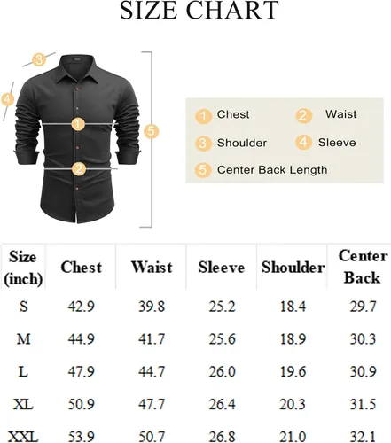 Vista 7 de COOFANDY Camisa vaquera de manga larga para hombre, estilo casual, con botones, chaqueta ligera
