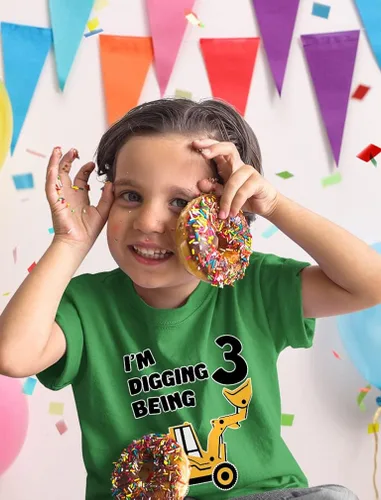 Vista 2 de Tstars Camisa de tercer cumpleaños para niños pequeños de 3 años de edad fiesta de construcción