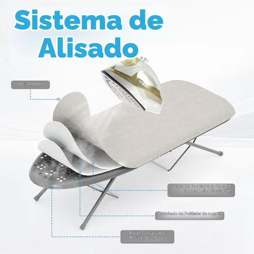 Vista 5 de KINGBOARD Tabla de planchar de mesa, tablas de planchar pequeñas con soporte para plancha, tabla de planchar plegable, cubierta extragruesa, tabla