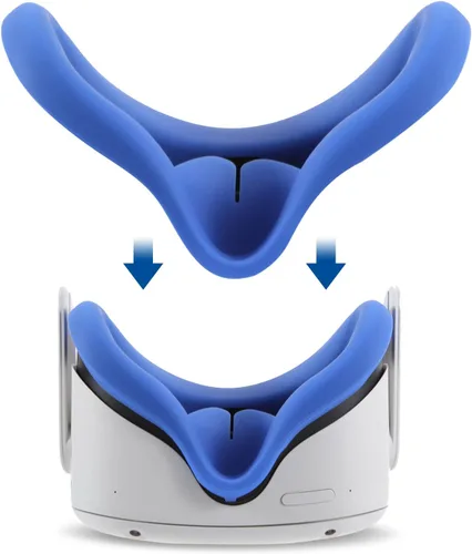 Vista 5 de OOAVR Controller Grip Cover for Oculus Quest 2,VR Silicone Face Pad,Lens Protection Cover,Thumbstick Covers,Sweat-ProofAnti-ThrowAdjustable(4pcs