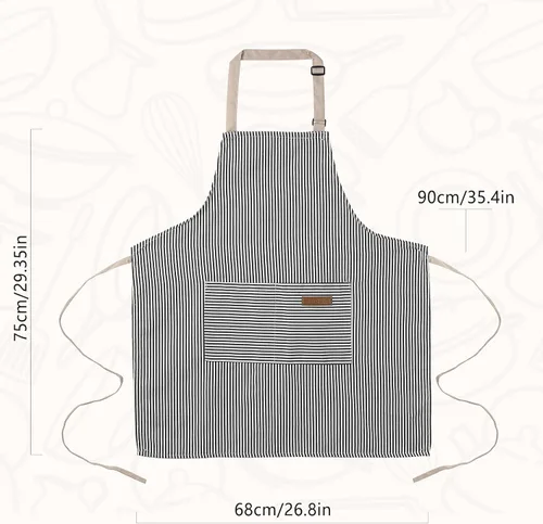 Vista 4 de Paquete de 2 Delantales de Cocina Ajustables con Peto para Mujeres con 2 Bolsillos, Delantales de Cocina Restaurante para Hombres Chefs