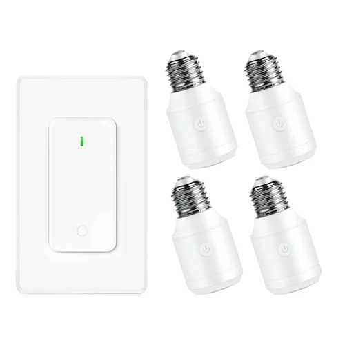 Vista 53 de Toma de control remoto, interruptor de luz y enchufe remoto greencycle con interruptor de luz inalámbrico, rango de 500 pies, no necesita cableado