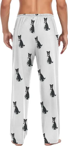 Vista 5 de Pantalones de pijama para hombre con puntero alemán de pelo corto para hombre, pantalones de pijama para dormir con bolsillos con cordón, talla S