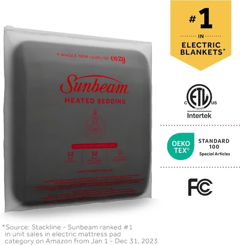 Vista 9 de Sunbeam Royal Luxe Cabernet - Manta térmica tamaño individual