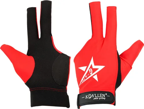 Vista 21 de KONLLEN Breathable Billiards Gloves, Left/Right Hand Three-finger design, mesh palm, adjustable wrist strap, secure grip for pool and snooker