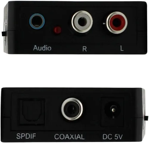 Vista 6 de Wiistar decodificador de fibra óptica con soporte AC3/DTS/Dolby Toslink coaxial digital a audio analógico izq./der. 3.5mm