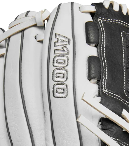 Vista 7 de Wilson 2024 A1000® P12 12" Guante de lanzamiento rápido para lanzador de softball - Blanco/Gris