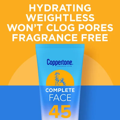 Vista 7 de Coppertone Protector solar facial completo SPF 45, protector solar facial resistente al agua, 2.5 fl. oz.