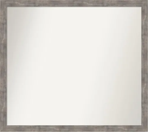 Vista 44 de Amanti Art Silver Bathroom Mirror for Over Sink, 26x45 Custom Made Marred Pewter Rectangle Vanity Mirror, Oversize Casual Wood Frame, Hangs Estaño
