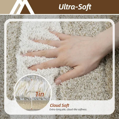Vista 6 de COSY HOMEER Alfombras de baño de 24 x 17 pulgadas, ultra suaves y absorbentes, con respaldo de TPR antideslizante, lavable a máquina, alfombra Beige