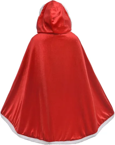 Vista 4 de Party Chili Fur Princess Hooded Cape Cloaks Costume for Girls Dress Up