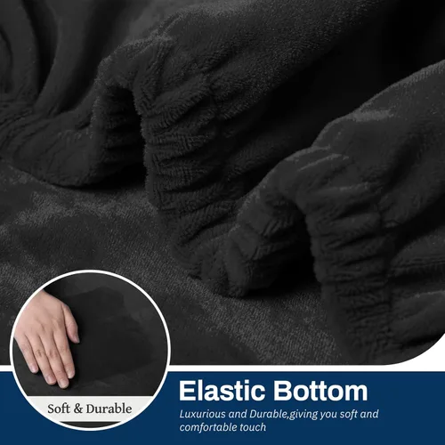 Vista 3 de Asnomy Fundas para Silla Reclinable Lazy Boy con Bolsillos, Fundas Elásticas de Terciopelo para Sofá, Fundas de 1 Pieza para Muebles, Protector