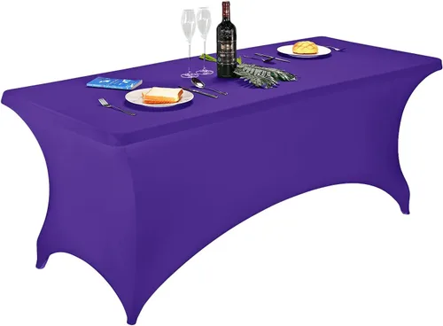 Vista 177 de FORLIFE - Funda de mesa de elastano, mantel ajustado de 4 pies para mesas rectangulares, funda elástica para patio, universal para bodas, banquetes