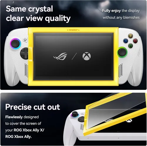 Vista 3 de ivoler Paquete de 3 protectores de pantalla grabados antirreflejos para ASUS ROG Xbox Ally/ROG Xbox Ally X Handheld 2025, vidrio templado