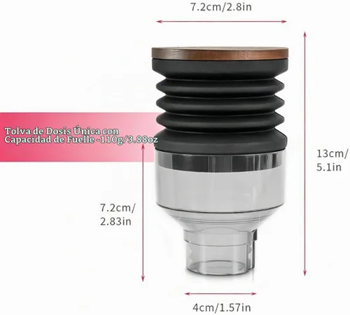 Vista 2 de Tolva de dosis única compatible con Eureka Mignon Espresso Coffee Grinder de silicona para soplar granos de café residuales (tolva elevada)