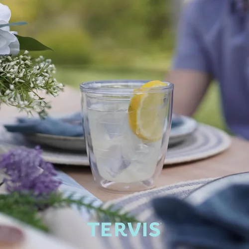 Vista 8 de Tervis American Groove Collection - Vaso aislado de doble pared hecho en Estados Unidos mantiene las bebidas frías y calientes, 12 onzas, paquete