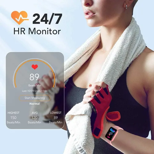 Vista 7 de Reloj inteligente rastreador de fitness con monitor de frecuencia cardíaca podómetro de seguimiento de actividad para mujeres y hombres rastreador