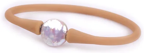 Vista 20 de GEM-Inside Big - Pulsera de joyería de perlas de 0.512 in para dama de honor, color negro, apilable, goma de silicona, elástica, perlas cultivadas