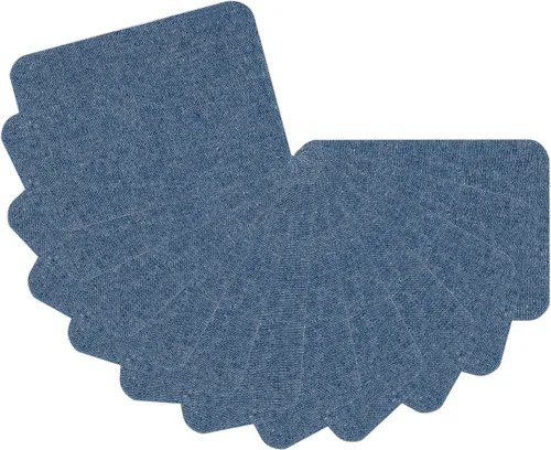 Vista 11 de 12 piezas de parches termoadhesivos de tela de alta calidad, pegamento fuerte, kit de decoración de reparación 100% algodón, tamaño 3 x 4-1/4