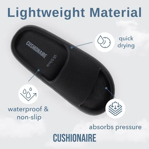 Vista 6 de CUSHIONAIRE Sandalias Feather de EVA para Mujeres Cómodas Pantuflas Deslizables para Mujeres, Zapatos de Ducha para Interiores y Exteriores