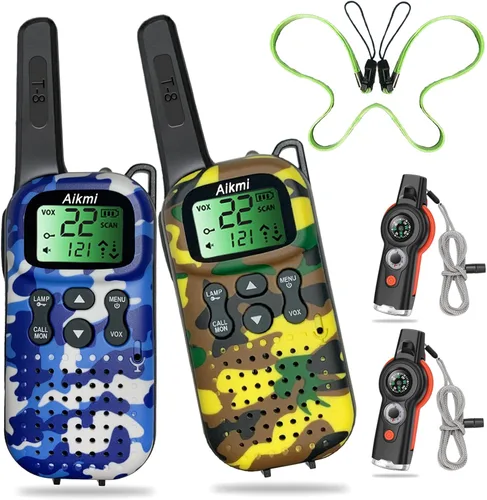 Vista 11 de Juguetes para niños Walkie Talkies para niños de 5, 6, 7, 8 años, juego de simulación, policía, militar, caza de espías, campamento, juguetes al Azul