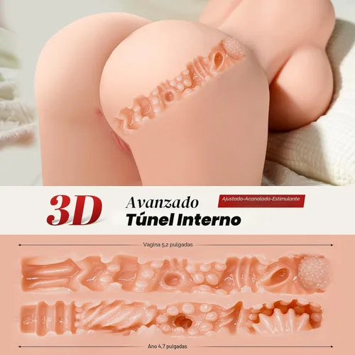 Vista 6 de Muñeca Sexual Juguetes Sexuales Masculinos - Juguetes para Adultos baiwatt con Relación 2:1 de Cadera a Cintura Pechos Grandes y Culo Suave, Muñecas