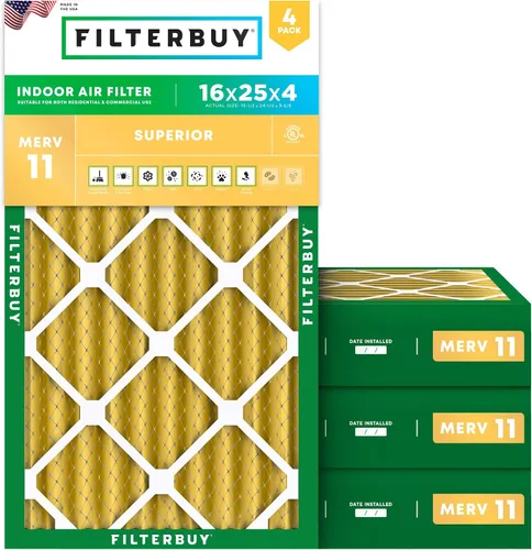 Vista 36 de Filterbuy Filtro de Aire 12x12x1 pulgadas MERV 11 Defensa Superior contra Mascotas y Alergias (Paquete de 4), Filtros de Reemplazo Electrostáticos