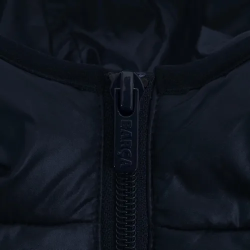 Vista 8 de FC Barcelona - Chaqueta de invierno acolchada con capucha para niños de 10 a 11 años, Azul marino