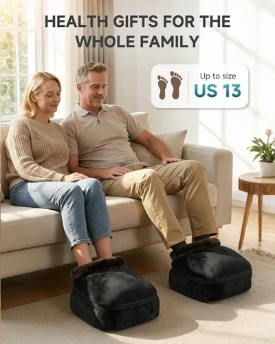 Vista 4 de Snailax Masajeador Shiatsu 2 en 1 para pies y espalda con calor, calentador de pies amasado, masaje eléctrico de pies, masajeadores para espalda