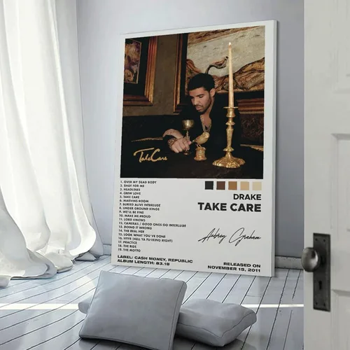 Vista 3 de Pósteres de portada de álbum Take Care para decoración estética de pared, pinturas en lienzo, decoración de pared, decoración del hogar, decoración