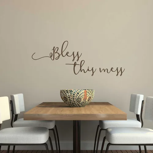 Vista 2 de Calcomanía de pared con frase "Bless This Mess" («Bless This Mess»)