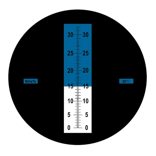 Vista 3 de 0 a 32% Brix Refractómetro de mano (revestimiento de teflón) con compensación automática de temperatura, refractómetro de mano Rhino con una funda