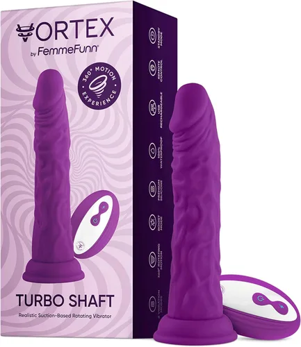Vista 5 de Femme Funn Turbo Shaft - Consolador realista con base de ventosa, juguete sexual realista giratorio de 360°, impermeable, 8 modos de vibración