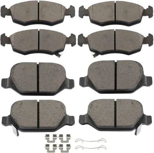 Vista 24 de SCITOO Juego de pastillas de freno de cerámica delanteras y traseras D374 D465 para Acura CL 1997-1999, Honda Civic 2002-2003 2006-2011, para Honda