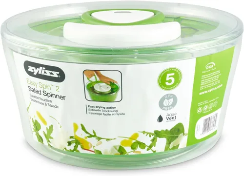 Vista 2 de Zyliss E940012 Easy Spin 2 Ensalada Spinner-Grande Verde, Plástico