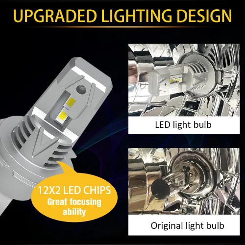 Vista 2 de DAYWALKER Bombilla de Luz LED H4 para Motocicleta Haz Alto/Bajo Bulbo 9003 6000 Lúmenes Blanco 6000K Chips CSP Bulbo H4 Diseño 1:1