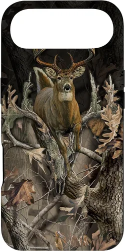 Vista 27 de Funda para iPhone 17 con diseño de camuflaje de caza de ciervos y cráneos