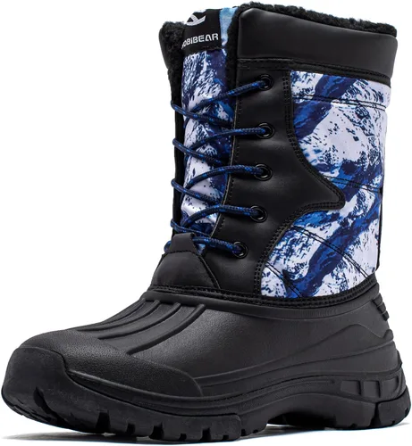 Vista 11 de Botas de nieve impermeables de invierno para niños con aislamiento para clima frío negro 7768