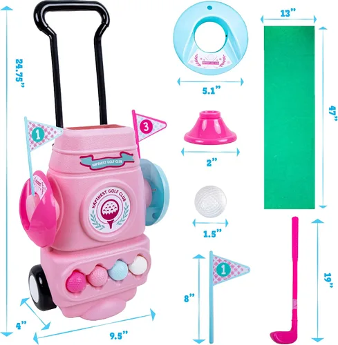 Vista 2 de Hapinest Juego de golf para niña pequeña, color rosa