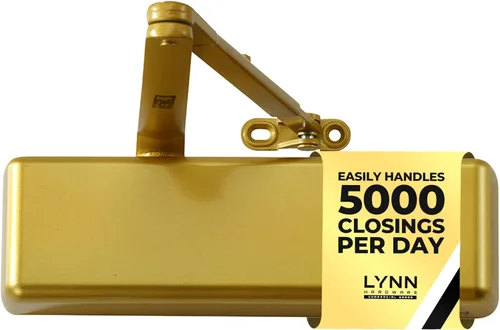 Vista 7 de LYNN HARDWARE Cierrapuertas automático extra resistente de servicio pesado (plateado) - Grado comercial, elección de contratistas, velocidad