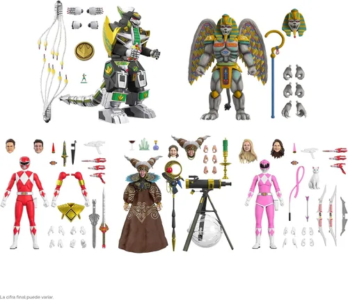 Vista 6 de Super7 ULTIMATES! Mighty Morphin Power Rangers Red Ranger - Figura de acción de Power Rangers de 7" con accesorios, coleccionables clásicos