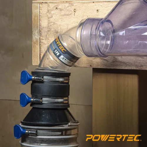 Vista 5 de POWERTEC 70337 Manguito Flexible de Control de Polvo de 2-1/2" con Abrazaderas de Manguera de Llave Ajustable, Acoplador de Manguito de Goma