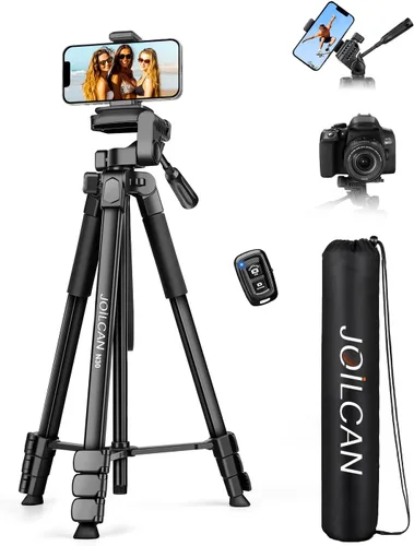 Vista 9 de JOILCAN Trípode para Teléfono, Soporte de Trípode de Cámara de 67" para iPhone iPad, Trípodes de Viaje Profesionales de Aluminio con Control Remoto