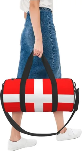 Vista 7 de CARRDKDK Bolsa cilíndrica de viaje de gran capacidad, bonita bolsa de deporte de gimnasio que puede sostener zapatos para mujeres y hombres, bolsa