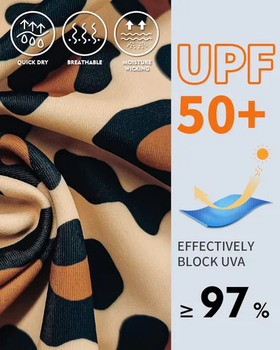 Vista 5 de WOWENY Camiseta de natación de manga larga UPF 50+ para mujer, con agujeros para el pulgar, protección solar UV, traje de baño sin parte inferior