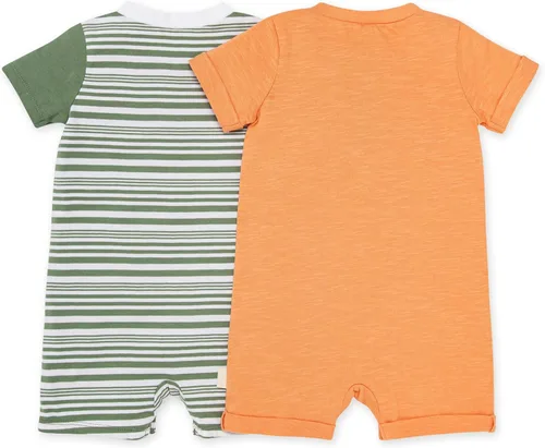 Vista 2 de Burt's Bees Baby Mameluco de manga corta para bebé, 100% algodón orgánico, conjunto de una sola pieza y canastilla