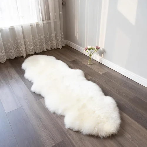 Vista 20 de Alfombra de piel de oveja, mullida y esponjosa, súper suave de 24 x 36 pulgadas, alfombra de pelo de oveja de felpa, alfombras decorativas