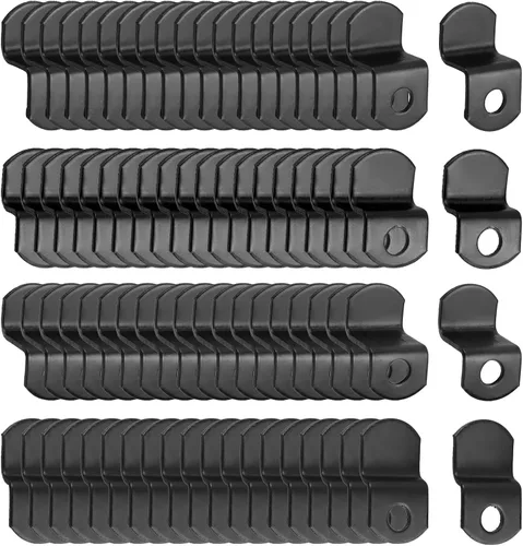 Vista 6 de 40 Clips de Lona Desplazados con Tornillos Clips de Metal Negro para Marco de Fotos Abrazaderas de Espejo Clips de Espejo Desplazados de Servicio