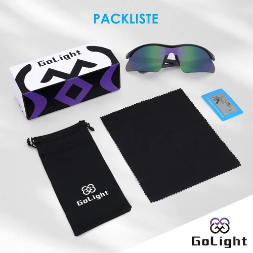 Vista 7 de GoLight Polarized Wraparound Sports Sunglasses for Men & Women – UV400, Anti-Glare, Lightweight Frame with Metal Hinges