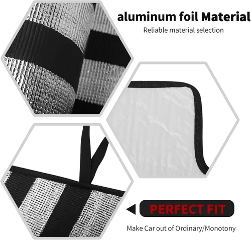 Vista 3 de RT-TCZ Parasol para Parabrisas Protector Solar Escudo Térmico Parasol de Ventana Visera Solar Alfombrilla para Ford F150 2009-2014, Bandera de EE.UU